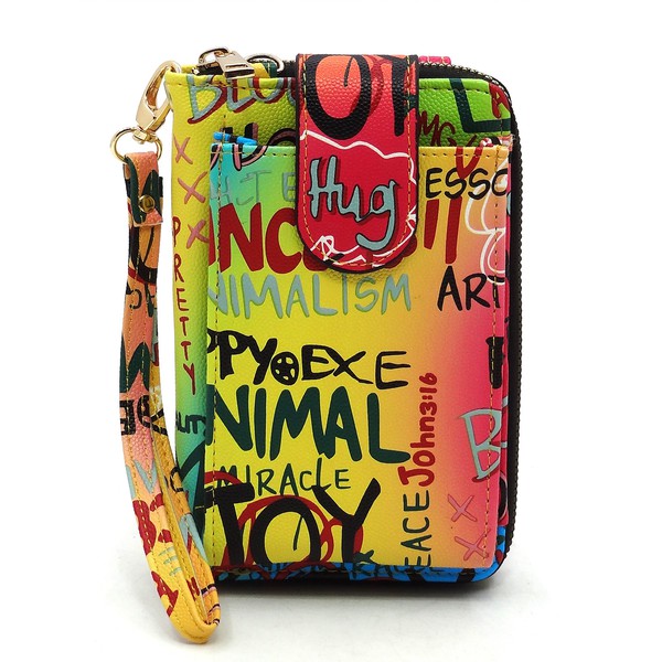 Graffiti Cell Phone case Crossbody Wallet Wristlet Fashion World