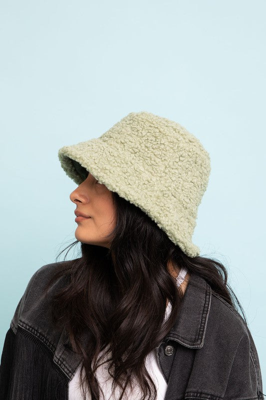Teddy Suede Combo Reversible Bucket Hat Leto Accessories