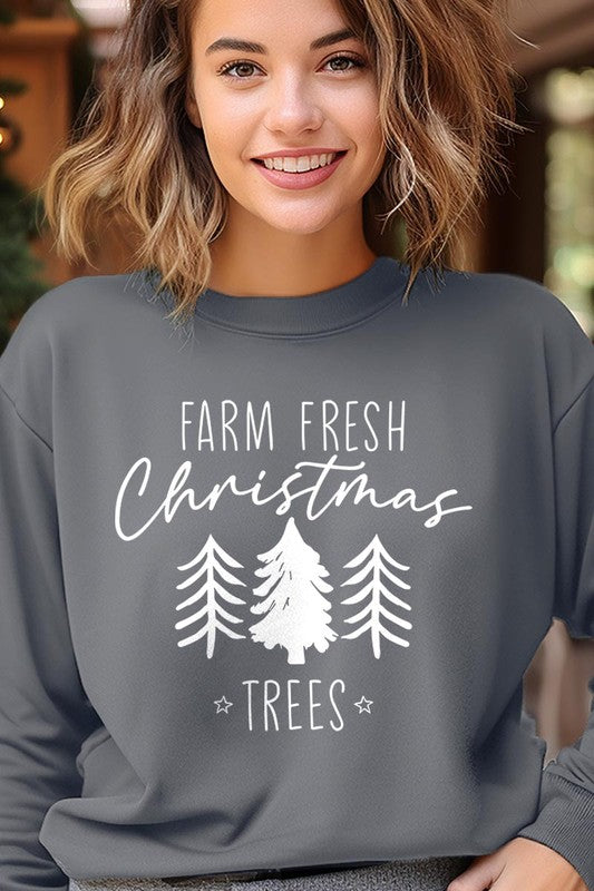 Farm Fresh Christmas Trees Fleece Sweatshirts Color Bear