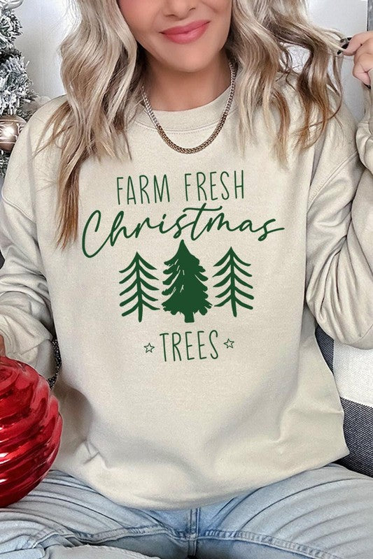 Farm Fresh Christmas Trees Fleece Sweatshirts Color Bear