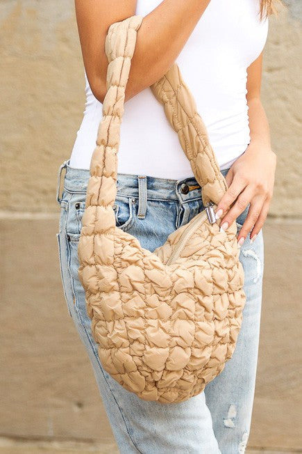 Dale Quilted Puffer Shoulder Bag Aili's Corner