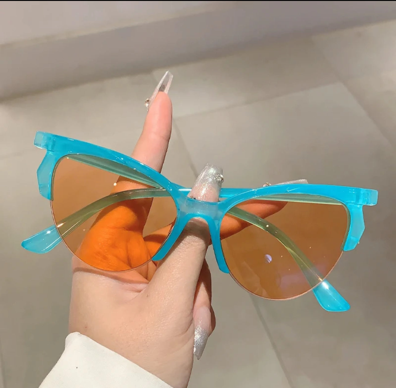 “Swift” Semi Rimless Cateye Sunglasses Weekend Shade Sunglasses