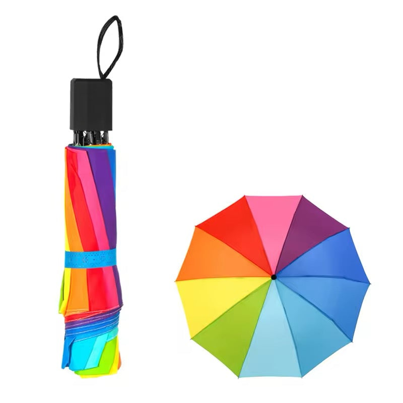 Rainbow Umbrella, Rainbow Umbrella 10k Rainbow Umbrella (Straight Handle)