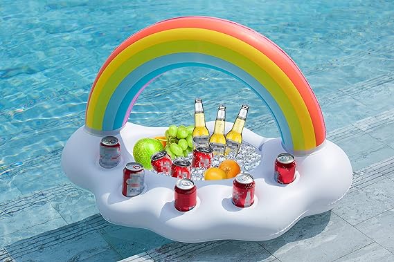 Floating Table Summer Party Bucket Rainbow Cloud Cup Holder Weekend Shade Sunglasses