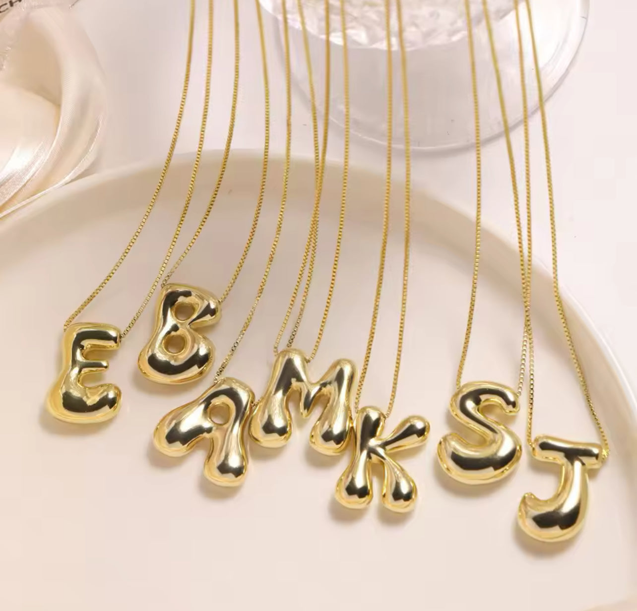 Golden Color Stainless Steel Initial Necklace Weeknd Shop Online