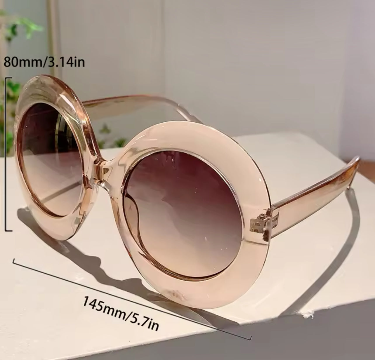Women’s Big Oversize Round Plastic Frame Sunglasses Weekend Shade Sunglasses