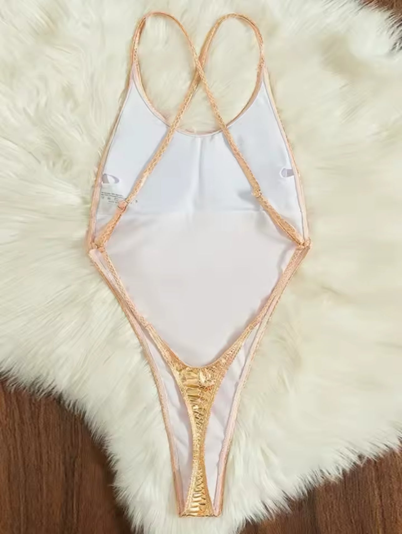Golden Shiny Snake Print One-Piece Swimsuit Weeknd Shop Online