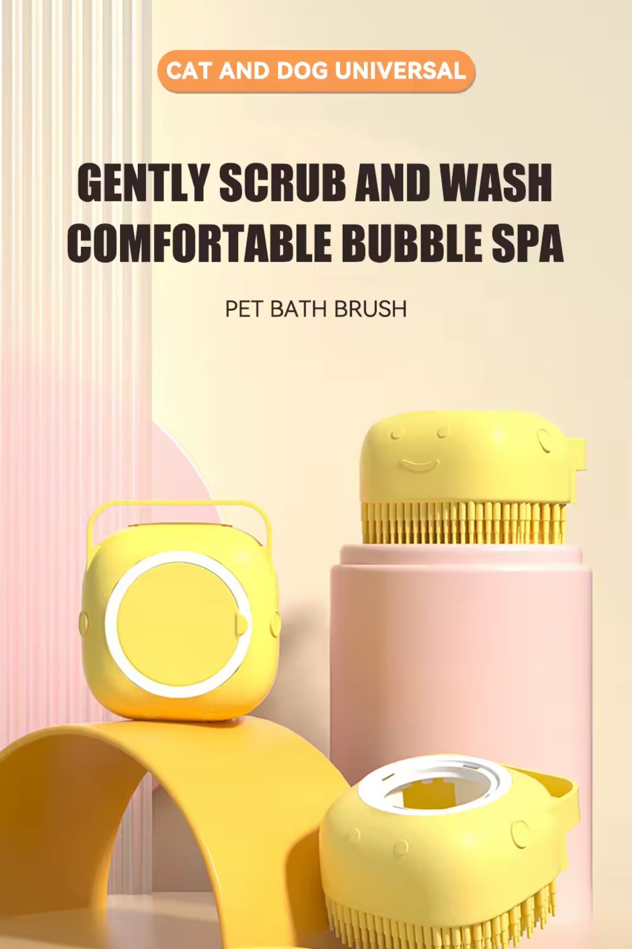 Dog Bathing & Massage Brush with Shampoo Dispenser Weeknd Shop Online