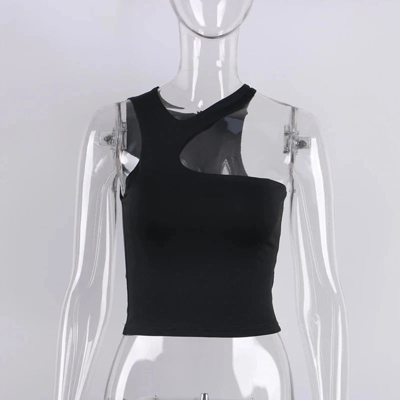 Cut Out Sexy One Shoulder Crop Top Weeknd Shop Online