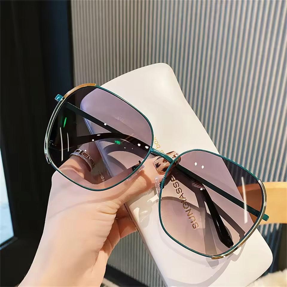 Women Polarize Oversize Frame Gradient Lens Weekend Shade Sunglasses