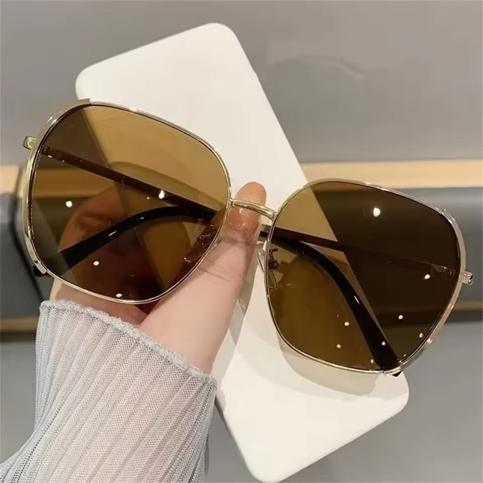 Women Polarize Oversize Frame Gradient Lens Weekend Shade Sunglasses