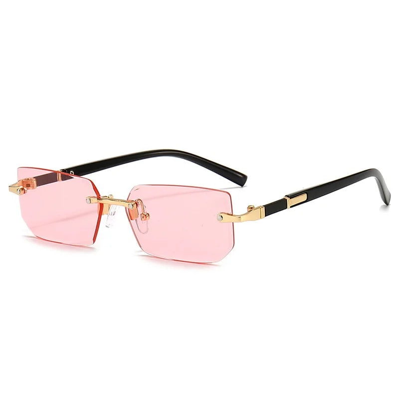 Rimless Rectangle Fashion Sunglasses Weekend Shade Sunglasses
