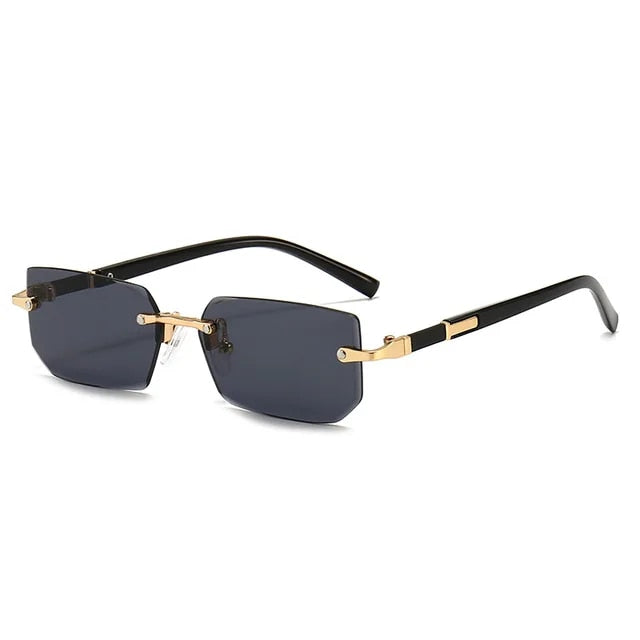 Rimless Rectangle Fashion Sunglasses Weekend Shade Sunglasses