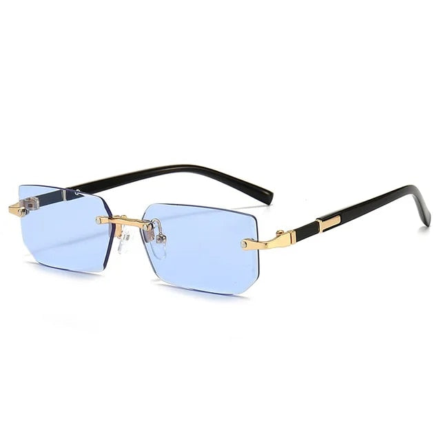Rimless Rectangle Fashion Sunglasses Weekend Shade Sunglasses