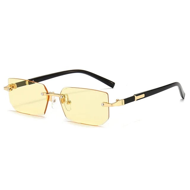 Rimless Rectangle Fashion Sunglasses Weekend Shade Sunglasses
