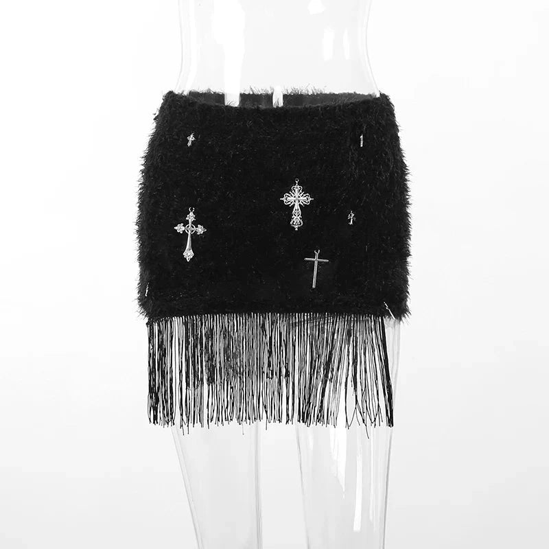 Fashion Cross Printed Tassel Weeknd Shop Online