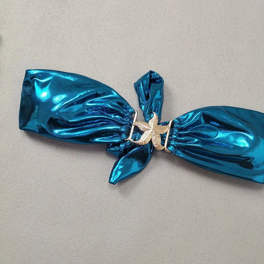 Gem Blue Glossy Bandeau Bikini Set Weeknd Shop Online