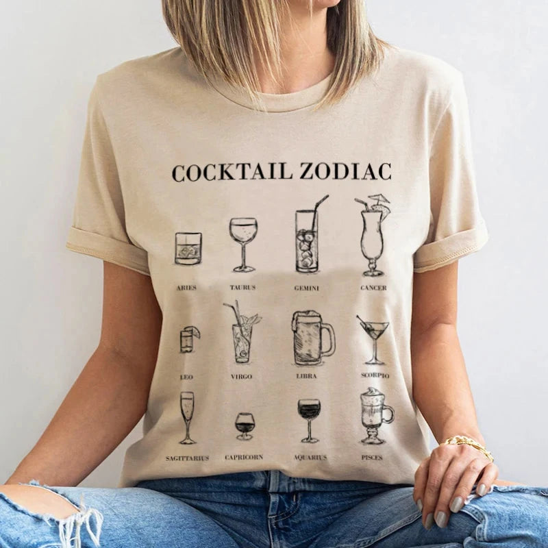 Cocktail Zodiac Women’s Funny T-Shirts Weekend Shade Sunglasses