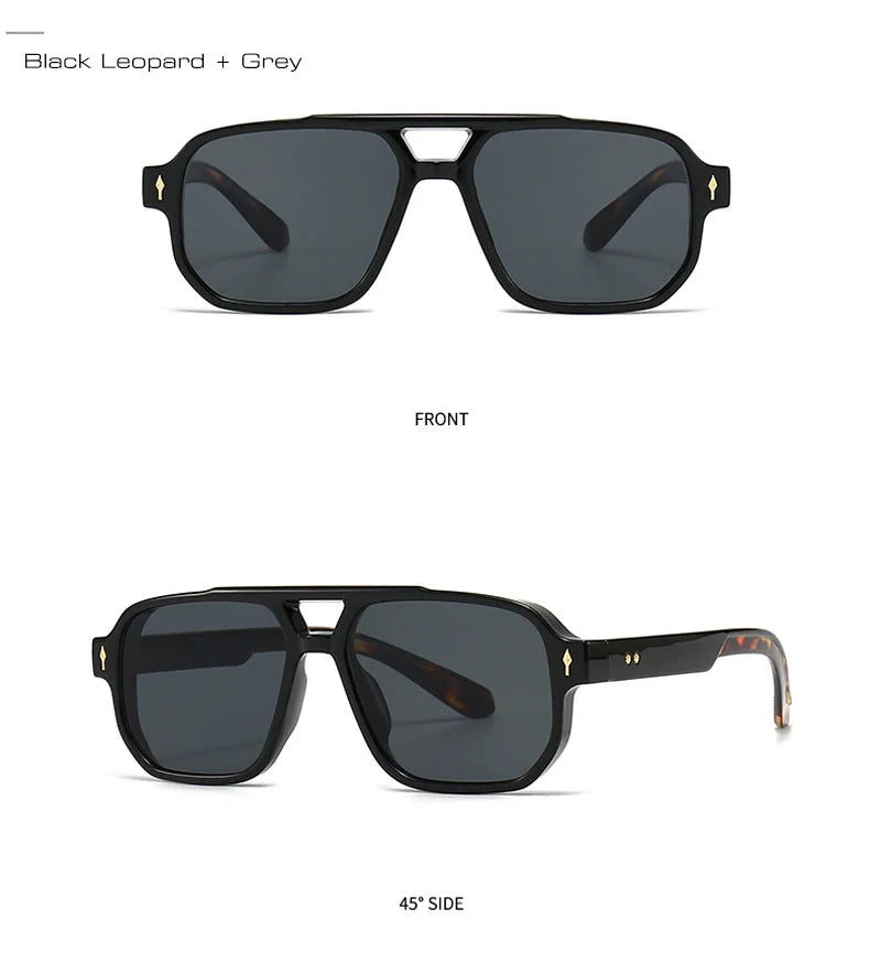 Retro Double Bridge Square Sunglasses Weeknd Shop Online