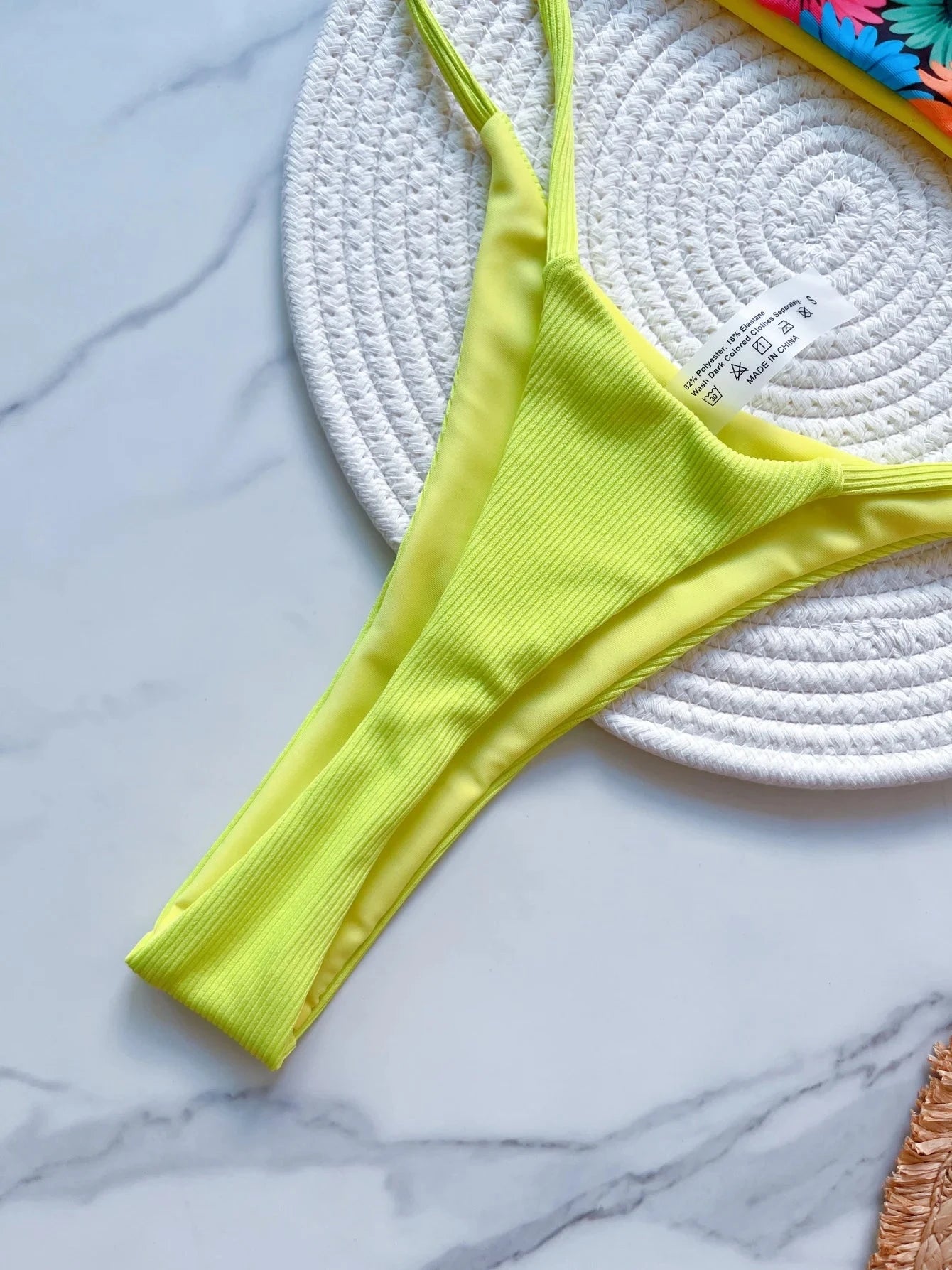 Flowers Printed Mini Thong High-Cut Bikini Set Weeknd Shop Online