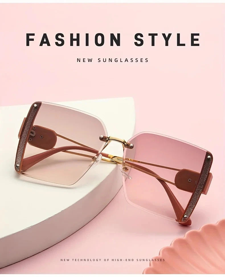 Trendy Frameless Cut-Edge Metal Sunglasses Weeknd Shop Online