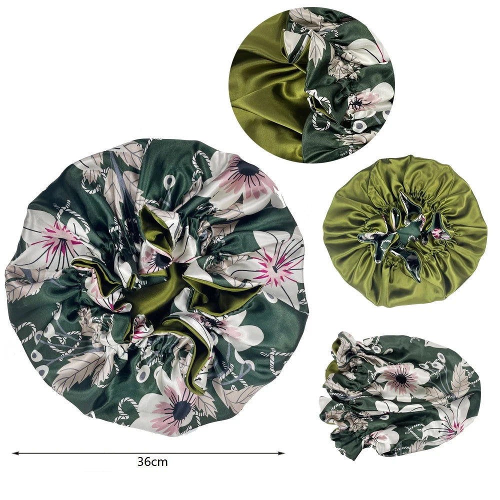 Double-Layer Silky Satin Bonnet – Large Reversible Sleep Cap for Women Weeknd Shop Online