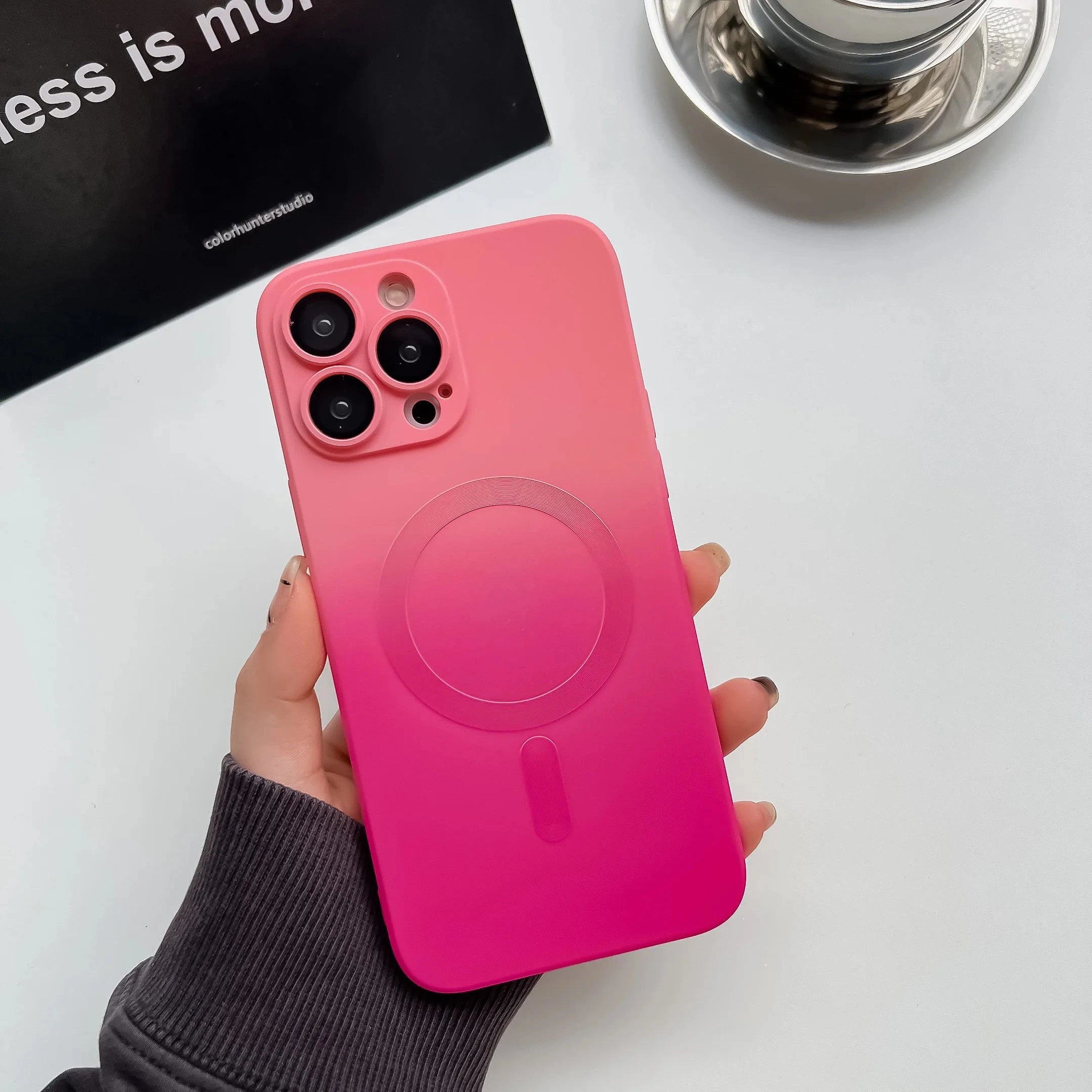 Gradient Dual-Color Magnetic Liquid Silicone Phone Case Weeknd Shop Online