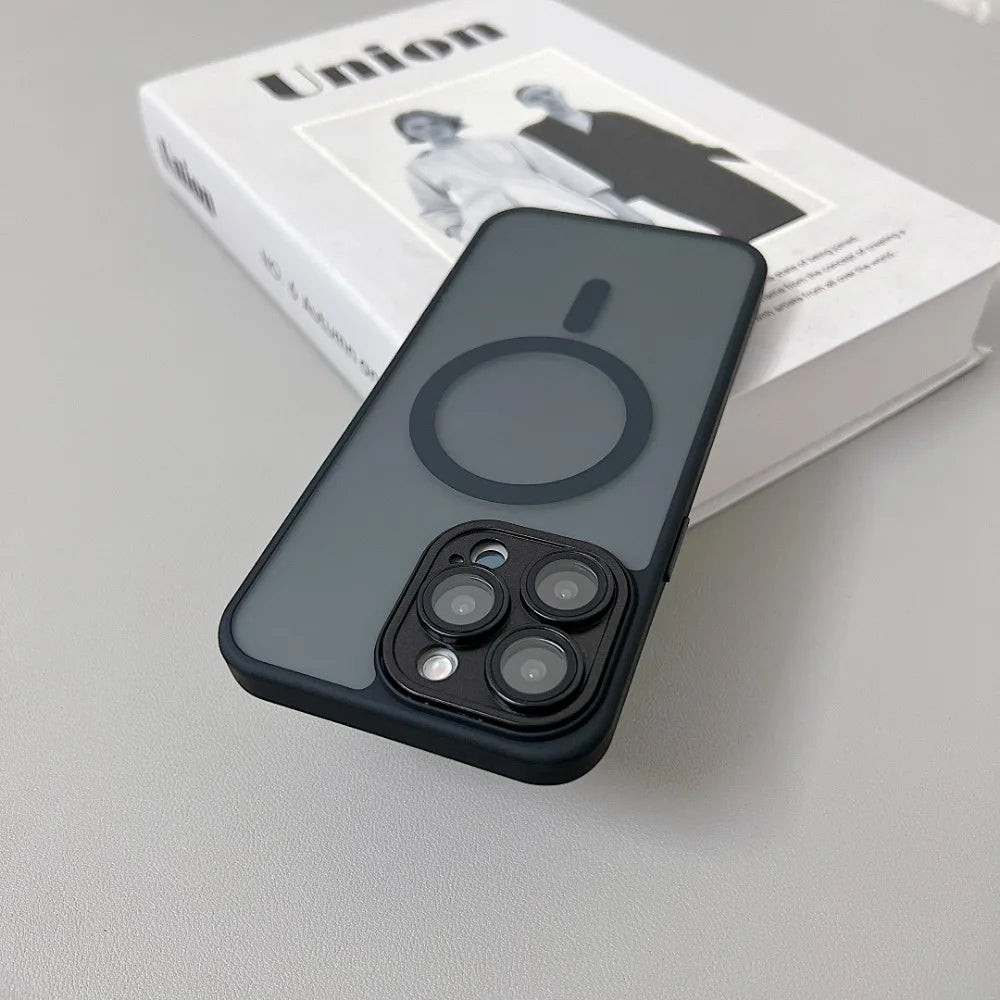 Magnetic Luxury Matte Translucent Armor Shockproof Case