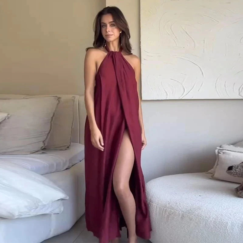 Falen Pleated  Sleevless Open Dress Weeknd Shop Online