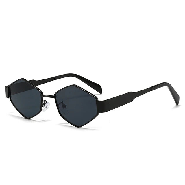 Retro Mens Vintage Metal Frame Polygon Sunglasses - Weekend Shade Sunglasses