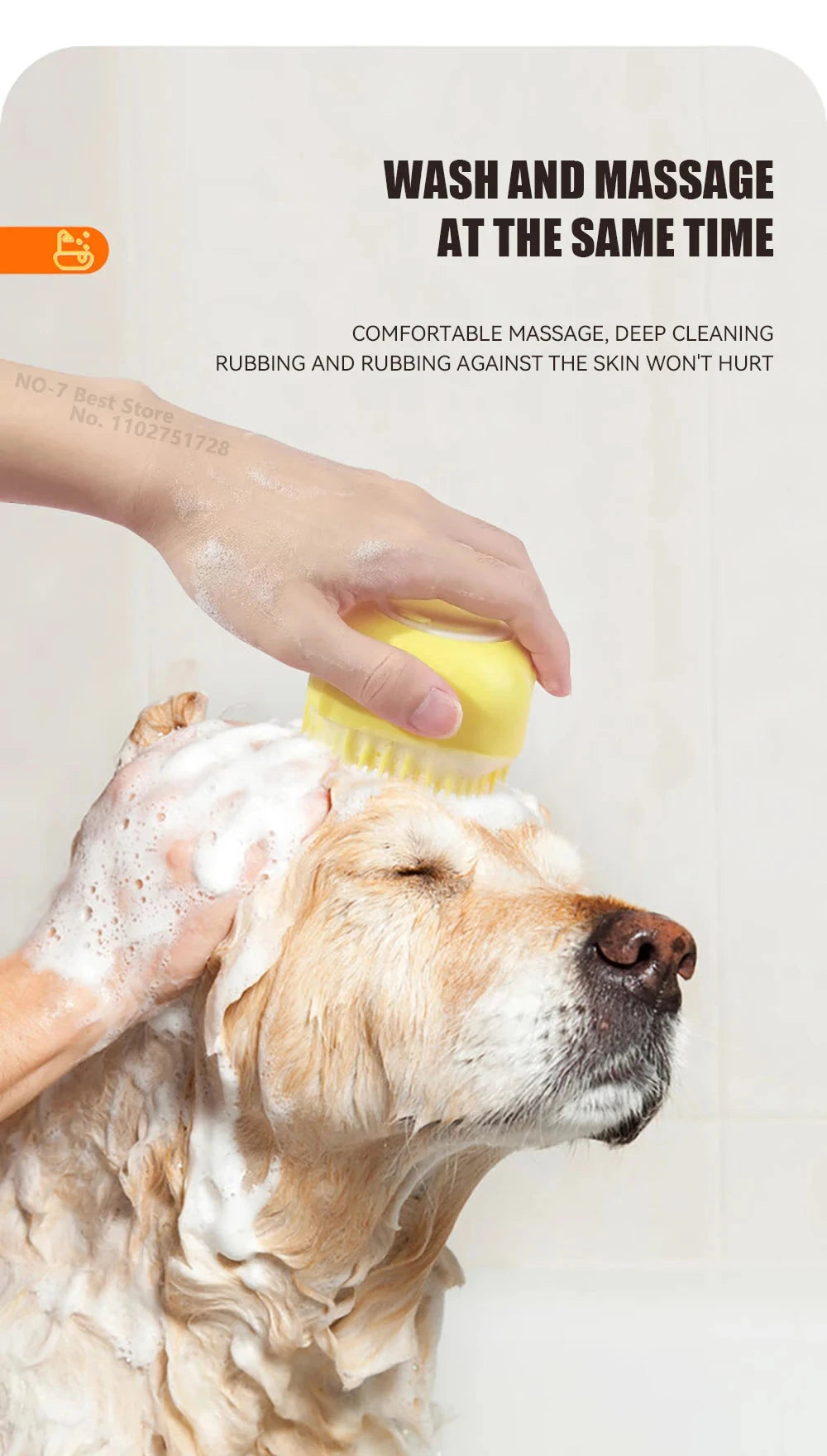 Dog Bathing & Massage Brush with Shampoo Dispenser Weeknd Shop Online