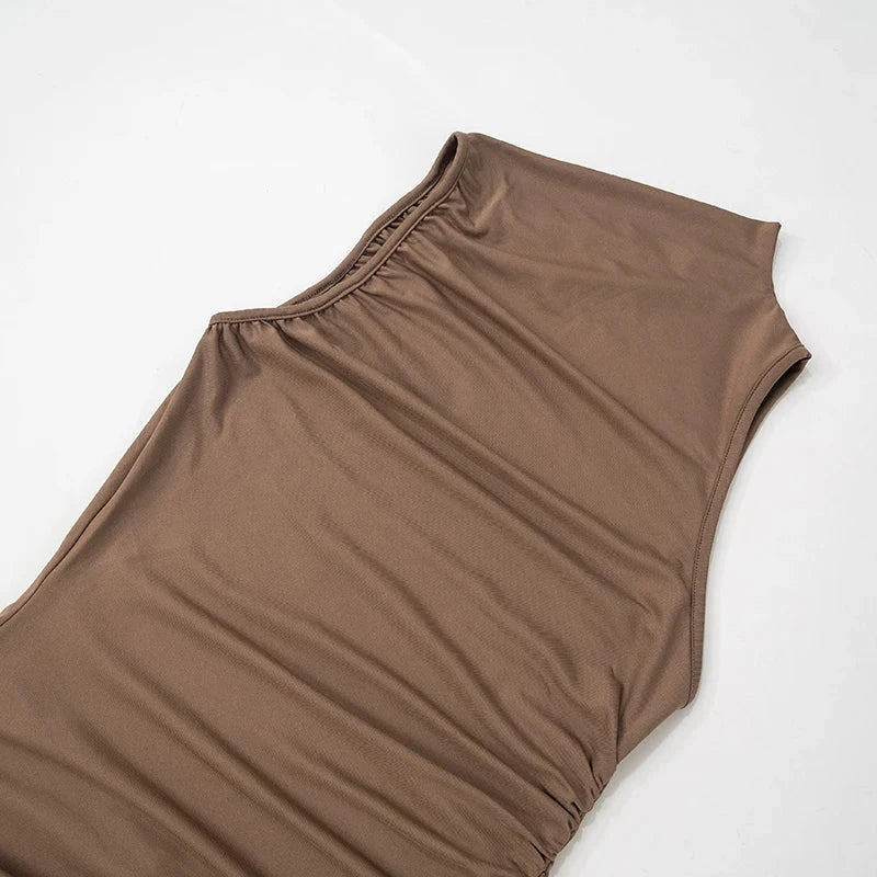 Elegant Solid Color Asymmetric High-Split Cocktail Dress Weeknd Shop Online