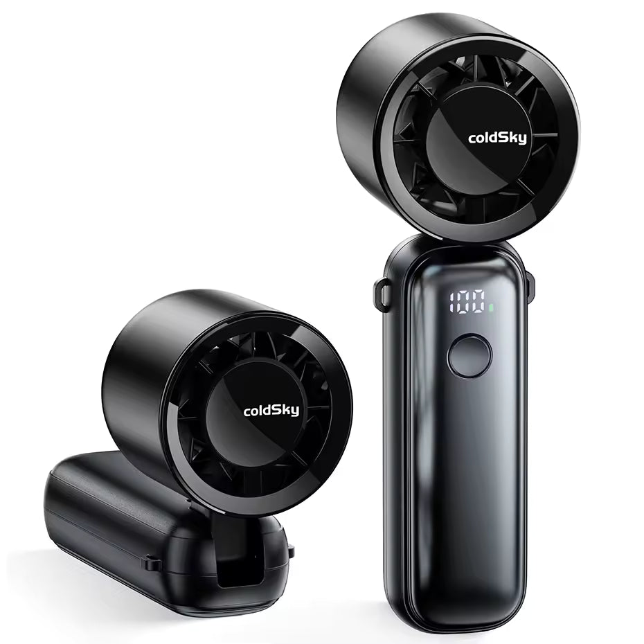 Portable Handheld Turbo Fan – 5000mAh Rechargeable