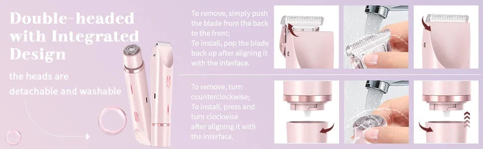 Pink 2-in-1 Waterproof Electric Shaver Weeknd Shop Online