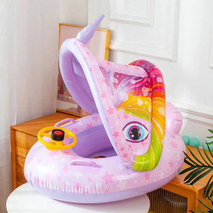 Buggy Car Inflatable Swim Float Boat With Sunshade Weekend Shade Sunglasses