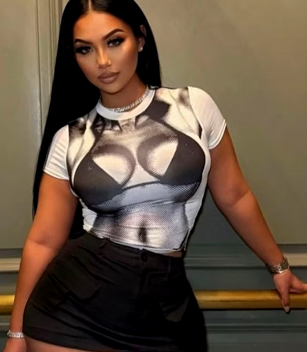 Womens Casual Bikini Graphic Print Crop Top Weekend Shop