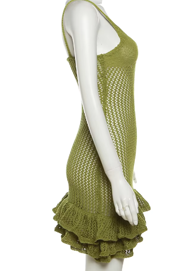 Knit Women’s Dress – Sexy Hipster See-Through Deep V-Neck Weekend Shop