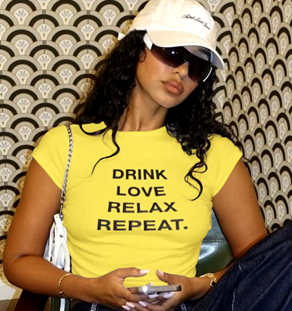 Drink, Love, Relax, Repeat Women’s Crop Top Weekend Shop