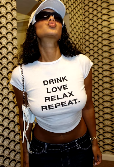 Drink, Love, Relax, Repeat Women’s Crop Top Weekend Shop