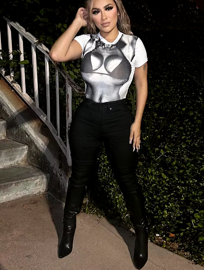 Womens Casual Bikini Graphic Print Crop Top Weekend Shop