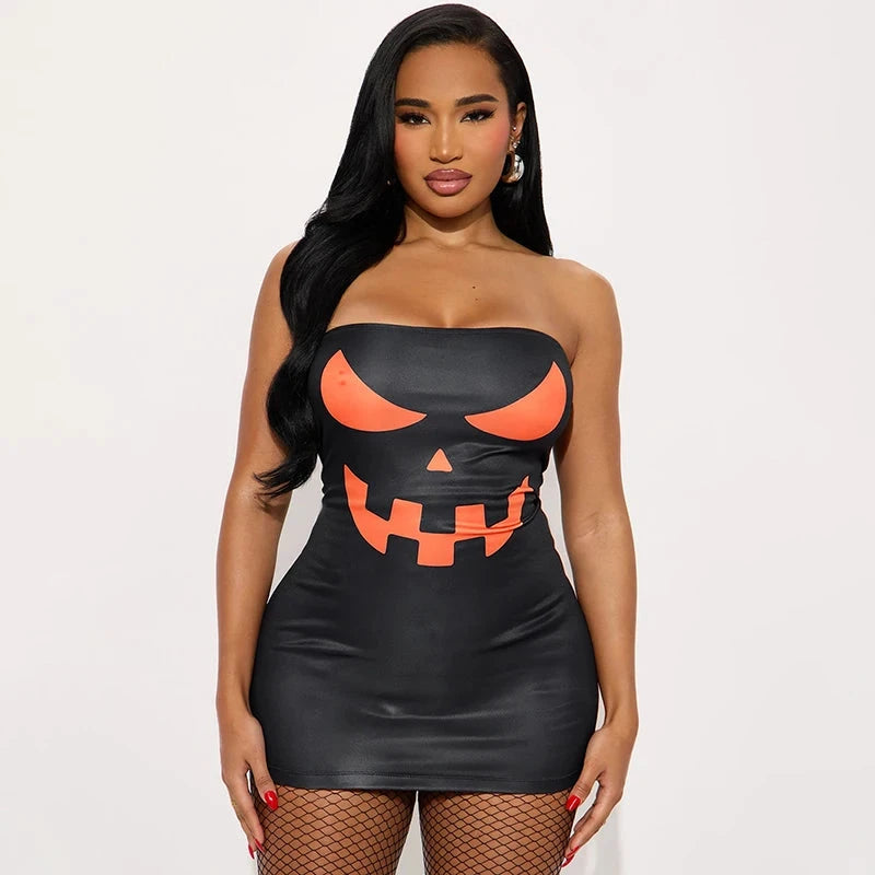 Halloween Print Hot Girl Bodycon Dress Weeknd Shop Online