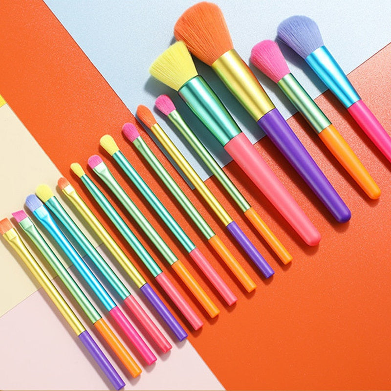 IVY 15-Piece Colorful Makeup Brush Set