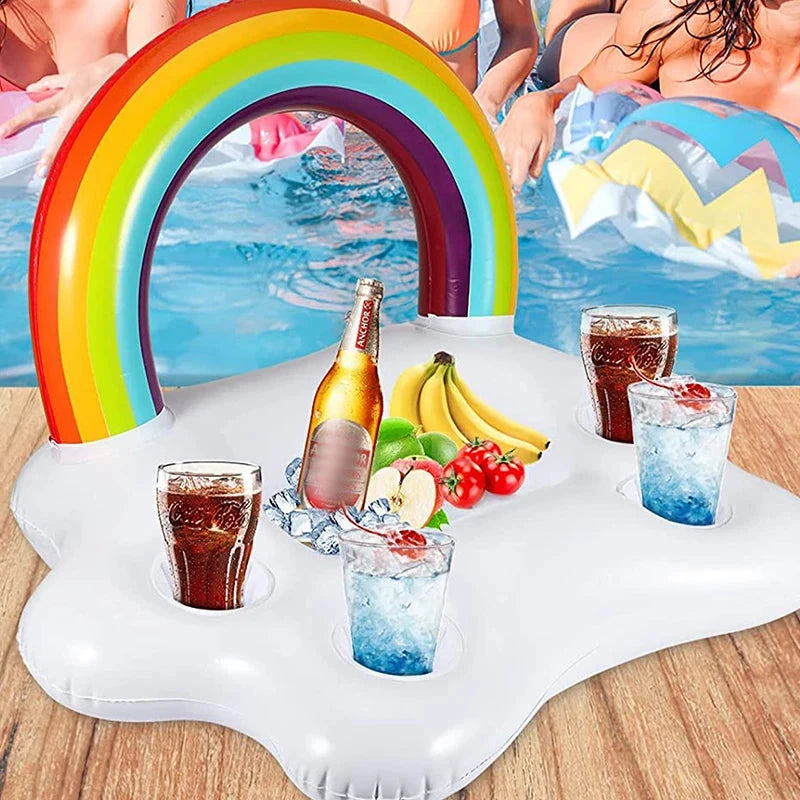 Floating Table Summer Party Bucket Rainbow Cloud Cup Holder Weekend Shade Sunglasses