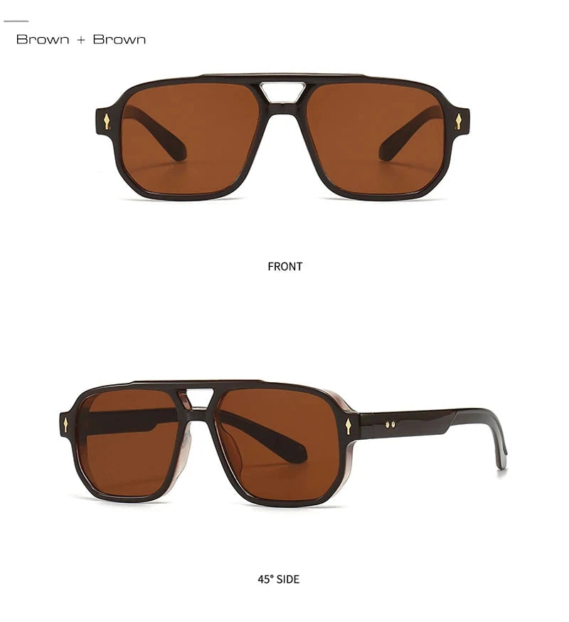 Retro Double Bridge Square Sunglasses Weeknd Shop Online