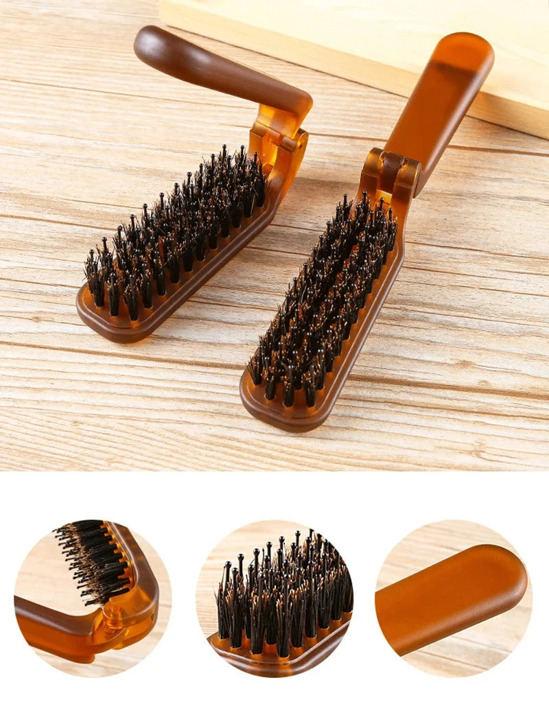 Foldable Hair Comb Portable Boar Bristle Hair Brush Weeknd Shop Online