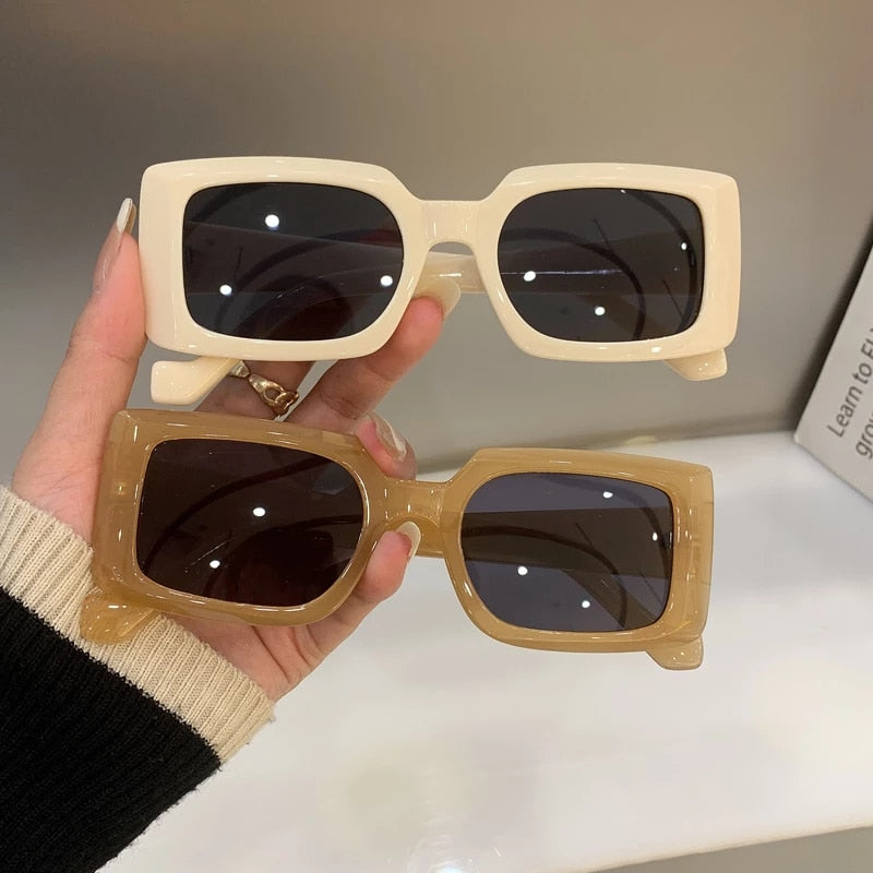Vintage Square Plastic Frames Weekend Shade Sunglasses