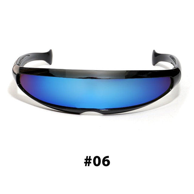 Futuristic Narrow Cyclops Visor Sunglasses Weekend Shade Sunglasses