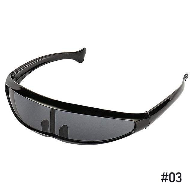 Futuristic Narrow Cyclops Visor Sunglasses Weekend Shade Sunglasses