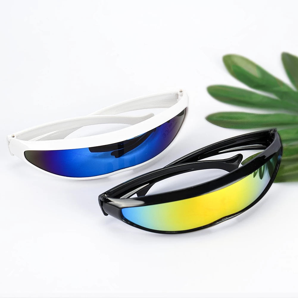 Futuristic Narrow Cyclops Visor Sunglasses Weekend Shade Sunglasses