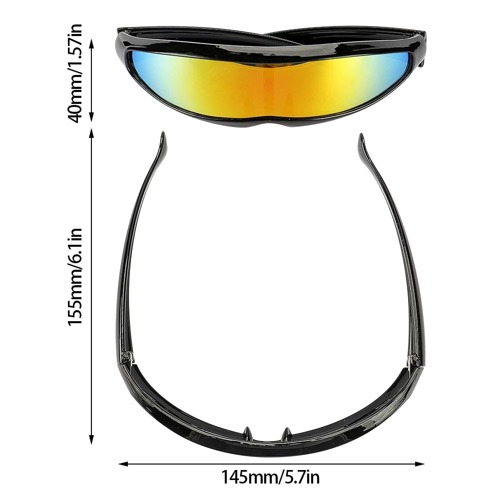 Futuristic Narrow Cyclops Visor Sunglasses Weekend Shade Sunglasses